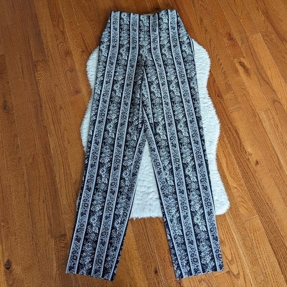 Club MONACO floral print black and white trouser pants xs - Picture 2 of 13